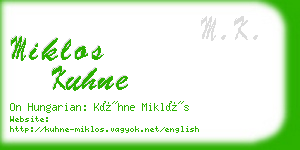 miklos kuhne business card